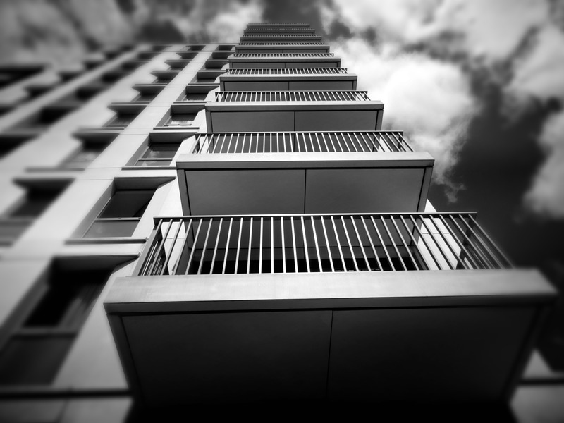 stock photo of apartment balconies