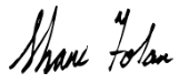 Shane Folan's signature