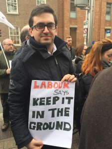 Shane at a protest against offshore drilling